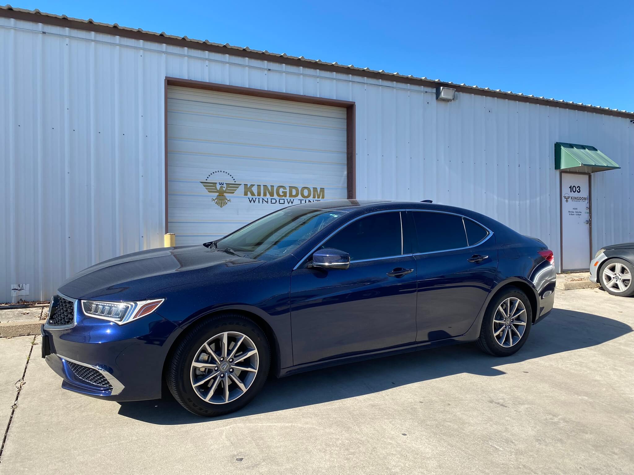 Sedan with newly installed window tint Window Tint Cost For Sedan in fort worth texas