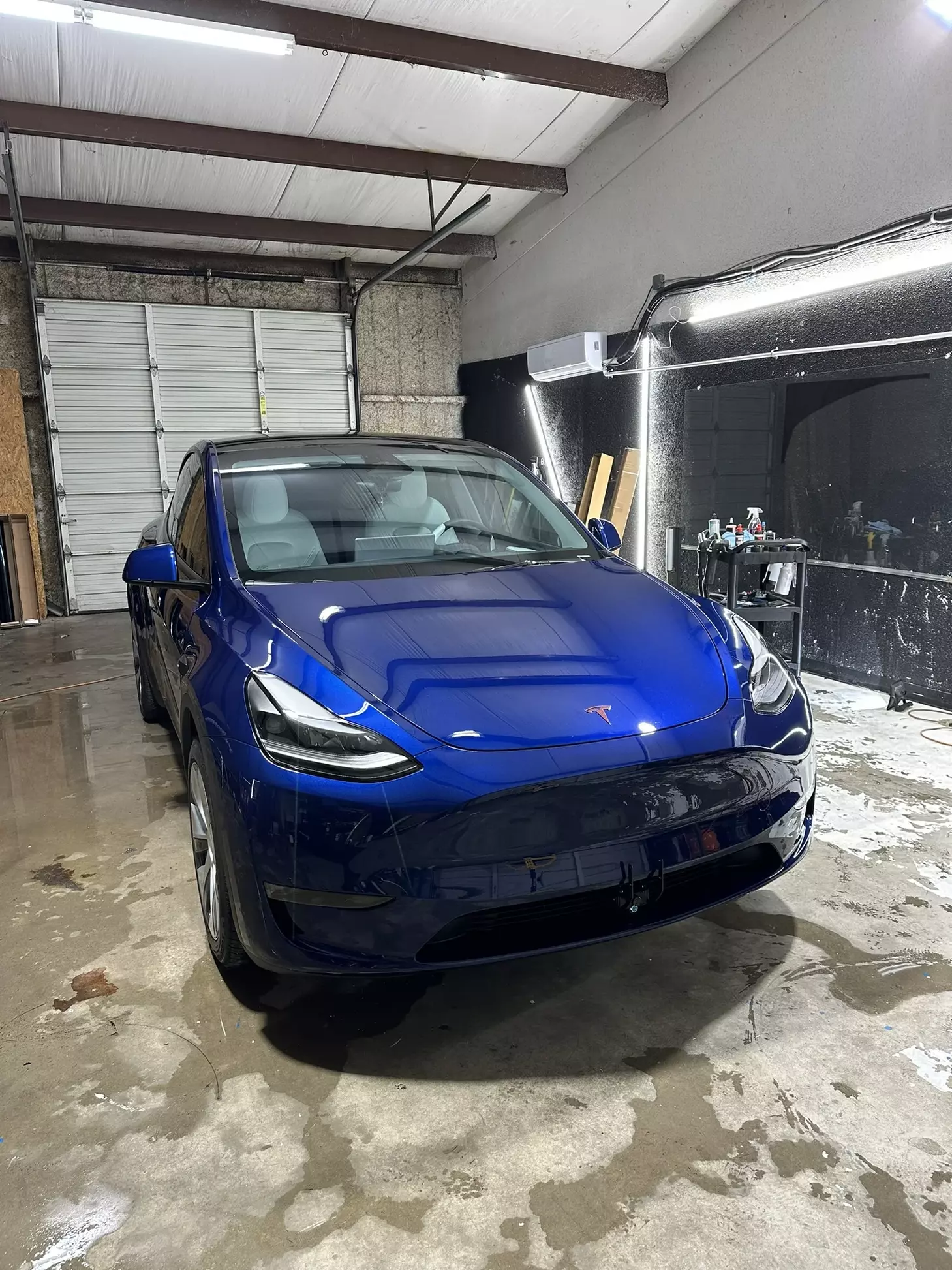 Tesla ceramic coated in texas fort worth, at kingdom window tint Close-up of the Ceramic Coating Process by Kingdom Window Tint in Fort Worth
