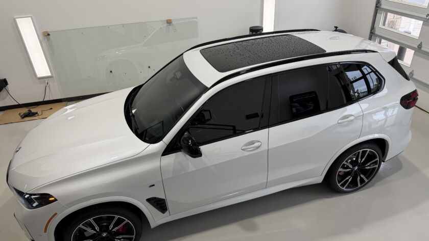 Ceramic window tint on a BMW X5 at Kingdom Window Tint in Lewisville, TX