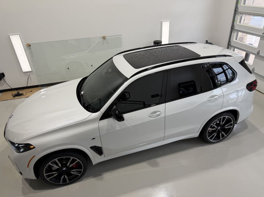 Ceramic window tint on a BMW X5 at Kingdom Window Tint in Lewisville, TX