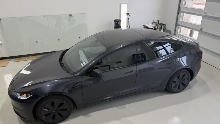 Tesla window tinting at Kingdom Window Tint in Lewisville, TX