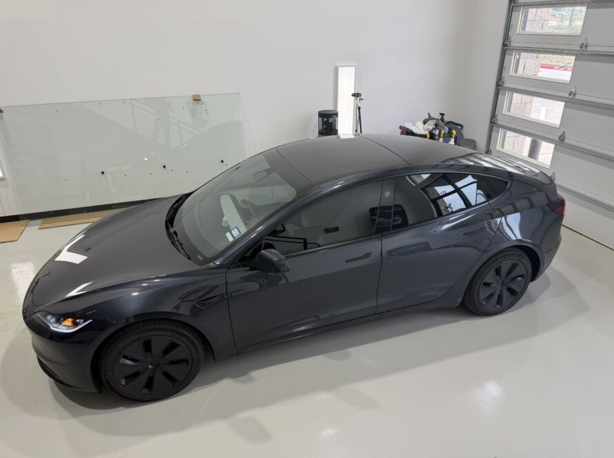 Tesla window tinting at Kingdom Window Tint in Lewisville, TX